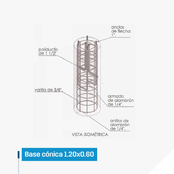 Base cónica 1.20x0.60